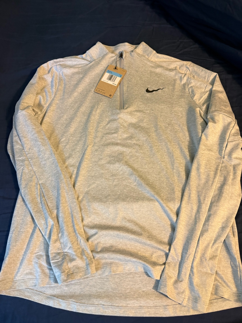 Nike Light Gray Quarter-Zip Performance Pullover